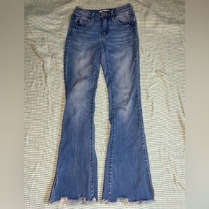 KanCan distressed slit bootcut jean